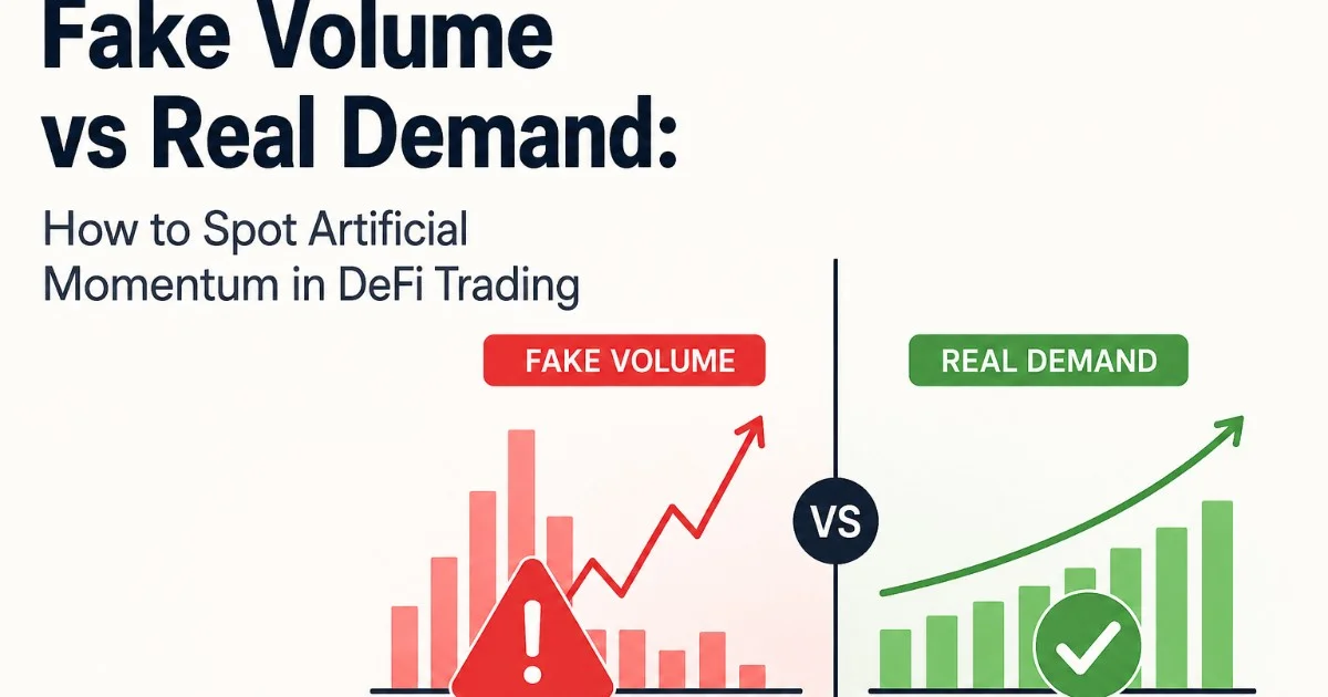 Fake Volume vs Real Demand: How to Spot Artificial Momentum in DeFi Trading