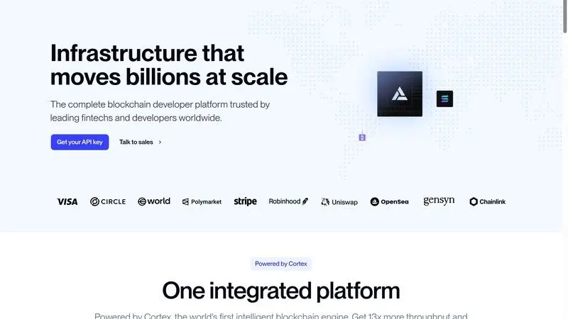 Alchemy screenshot for crypto RPC provider comparison