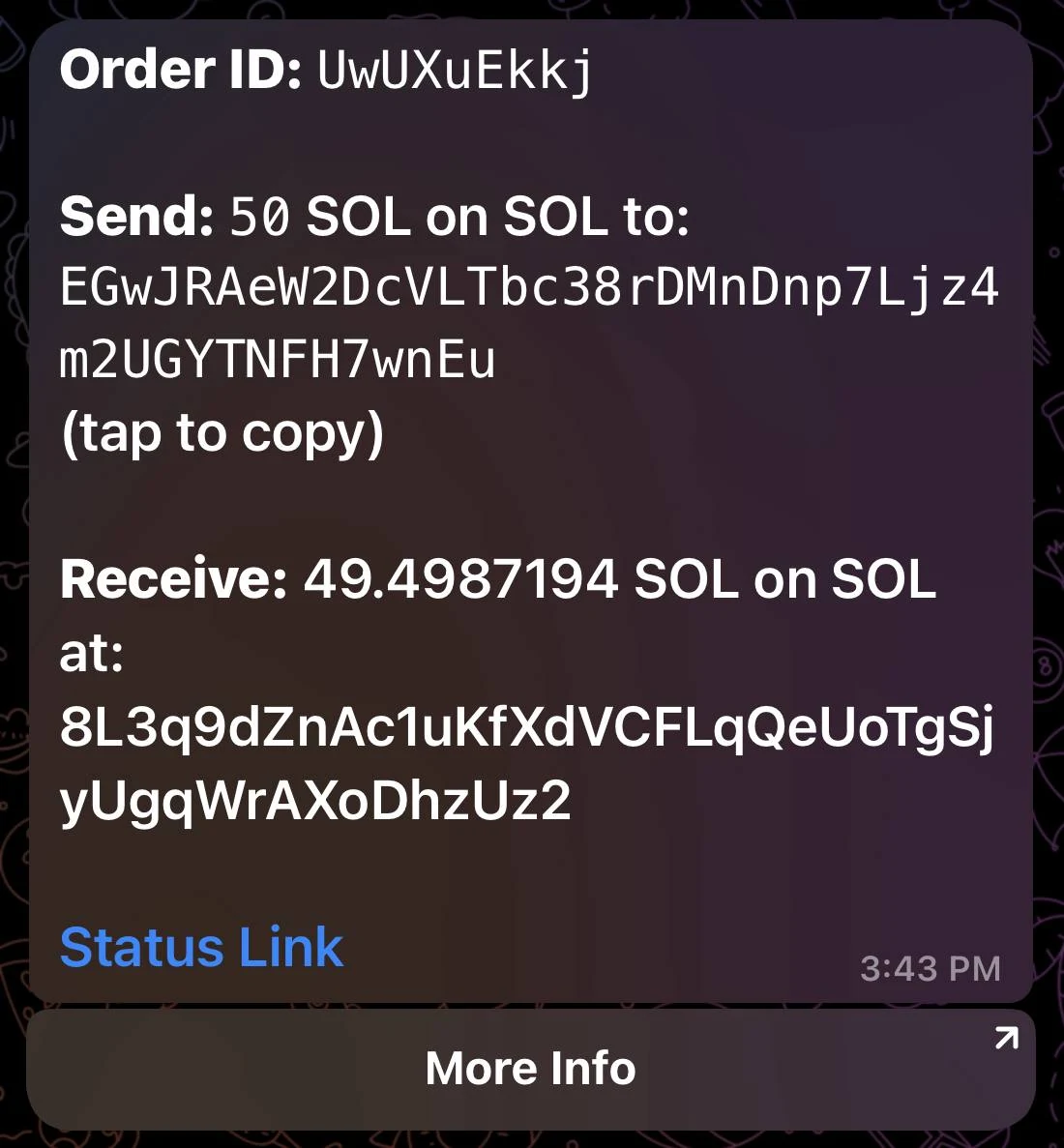 AnySwap order statuses page showing order lifecycle states