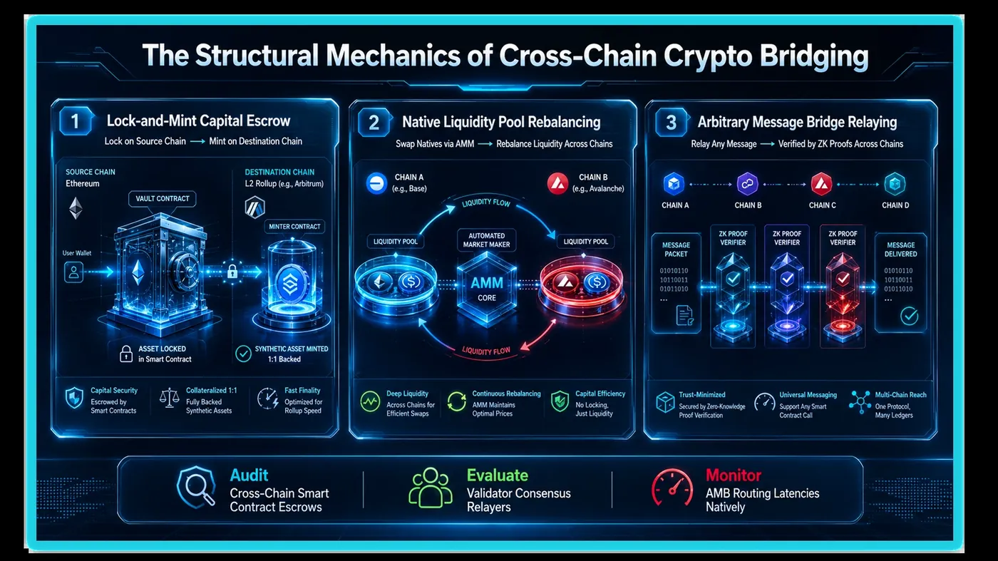 Crypto Bridges Explained: Lock-Mint, Burn-Mint, and Native
