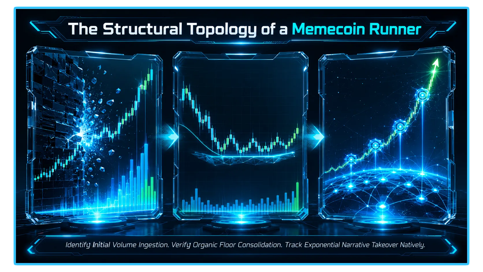 Illustration explaining the concept of a runner in memecoin trading, highlighting decentralized micro-cap market dynamics.