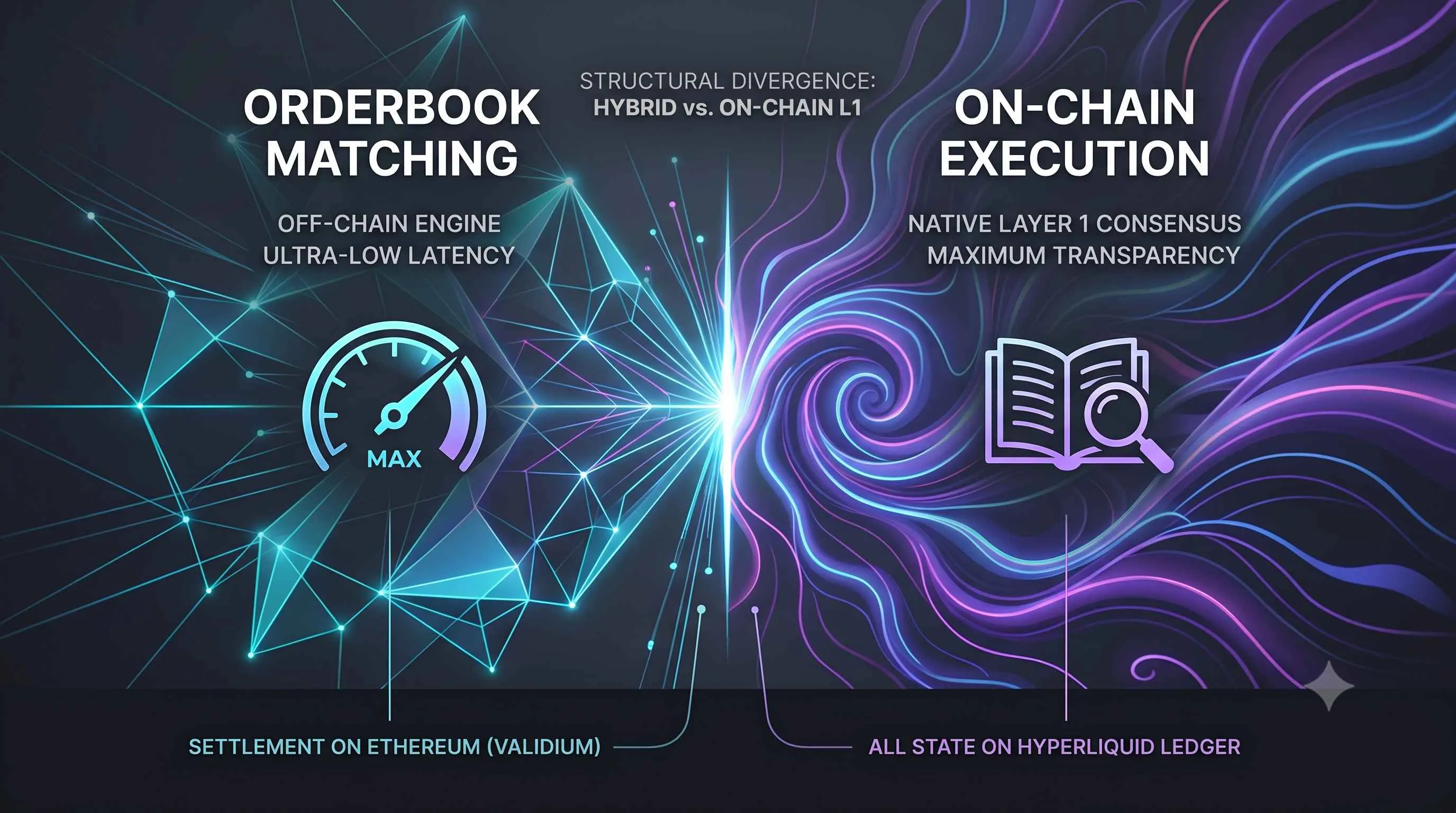 Comparison of GRVT Hybrid Perp DEX and Hyperliquid Onchain L1 in decentralized derivatives trading.