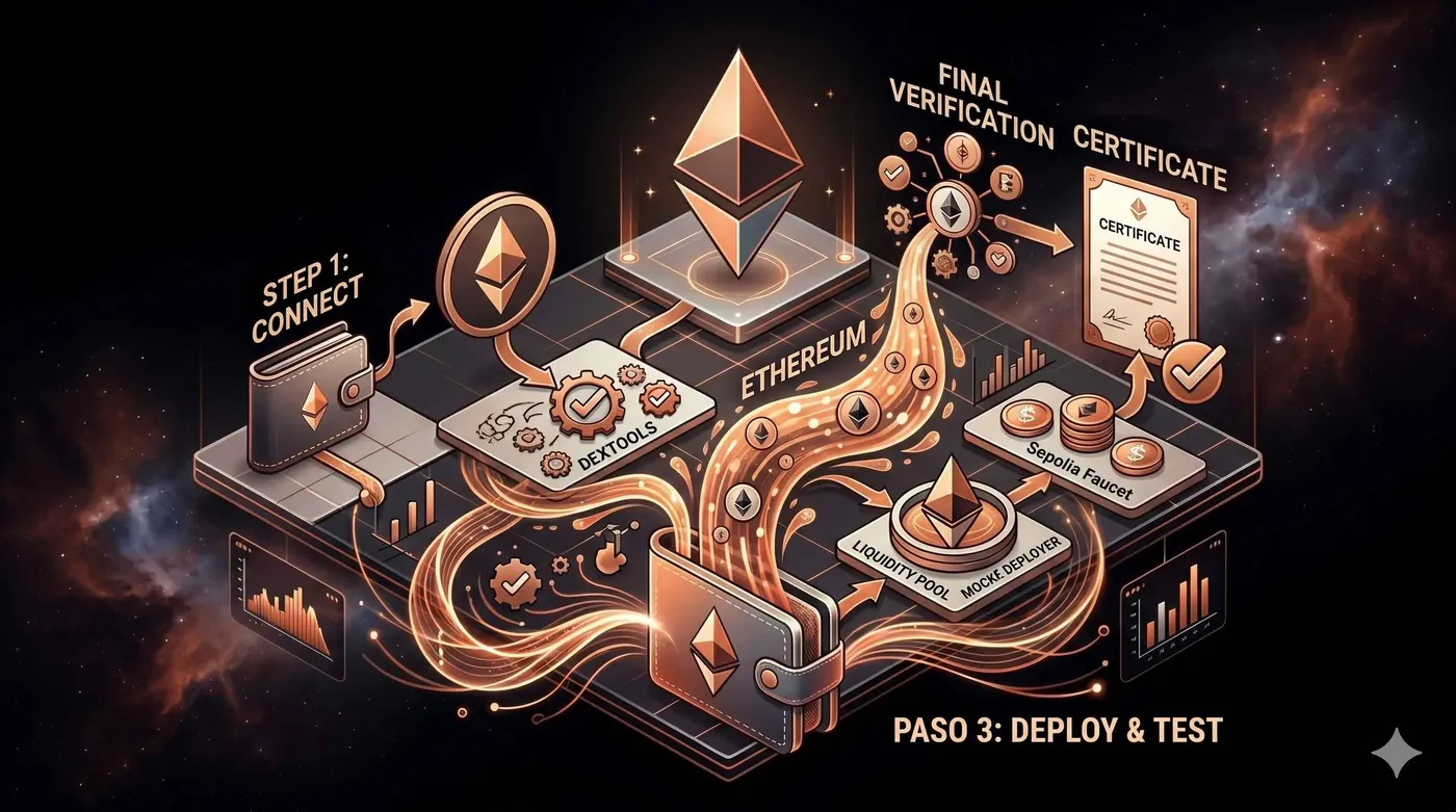 Image depicting Sepolia ETH faucet options for developers seeking free test tokens in 2026.