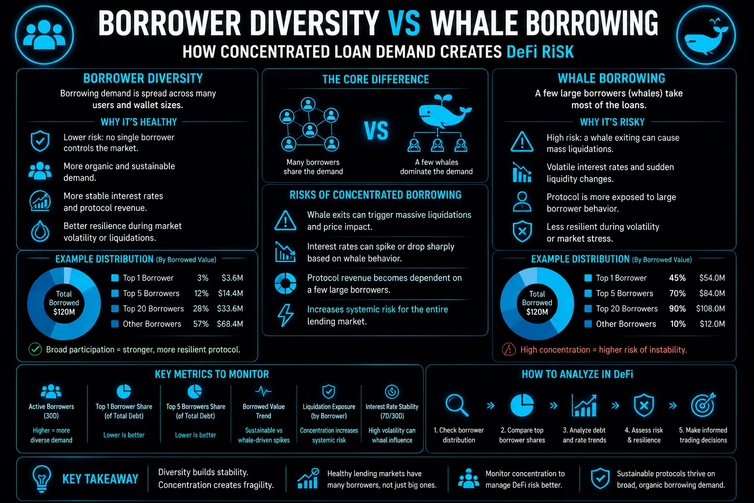Borrower Diversity vs Whale Borrowing: How Concentrated Loan Demand Creates DeFi Risk