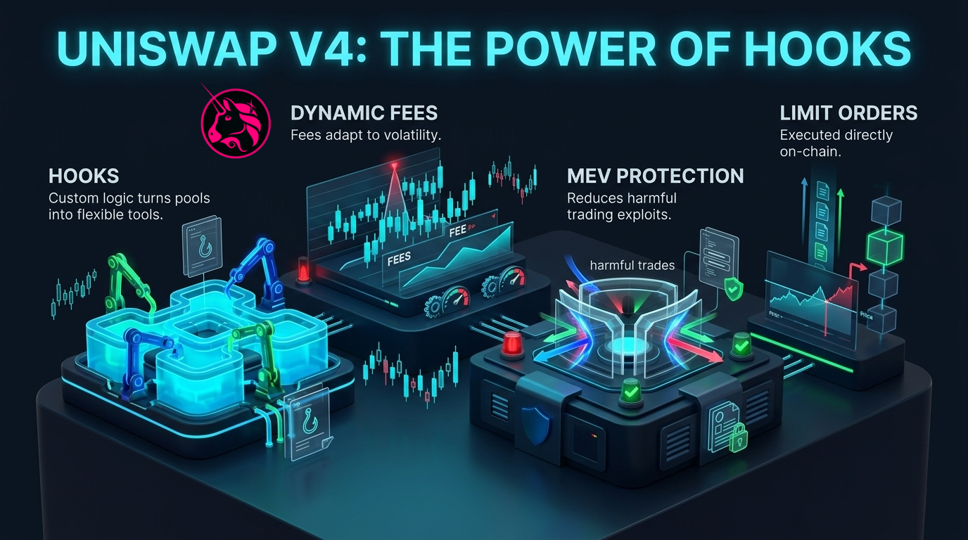 Uniswap v4 introduces modular liquidity pools, revolutionizing decentralized asset exchange in DeFi.