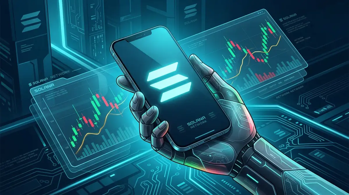 Image of Solana logo with vibrant colors, representing the cryptocurrency's growth and innovation in blockchain technology.