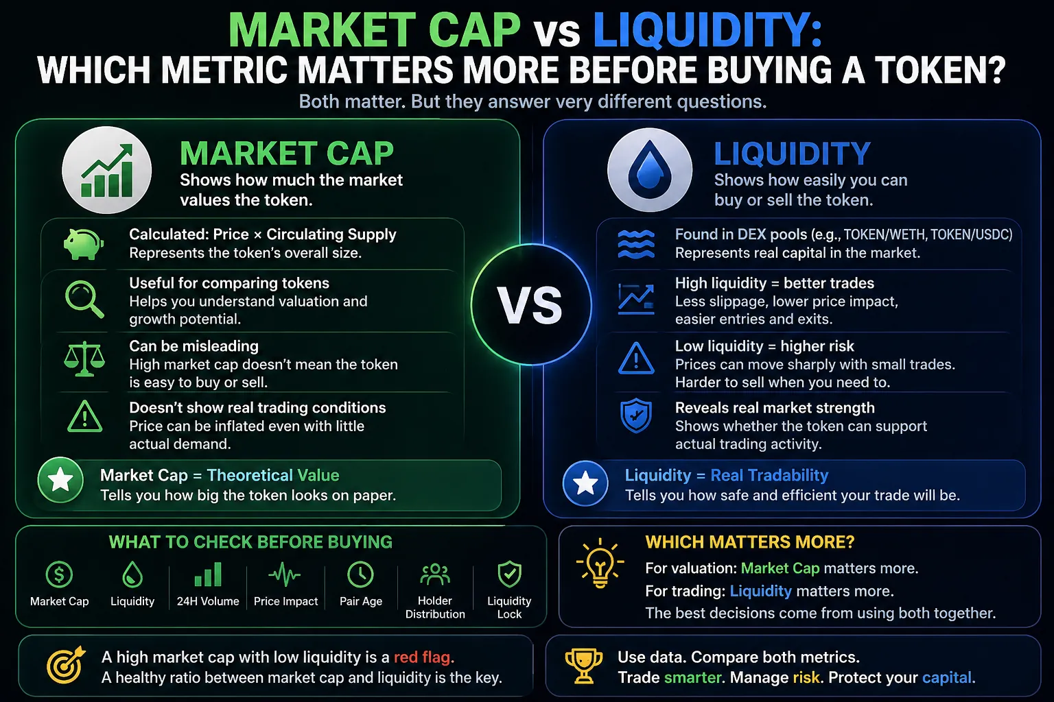 Crypto market cap vs liquidity analysis, highlighting the importance of liquidity in trading decisions.