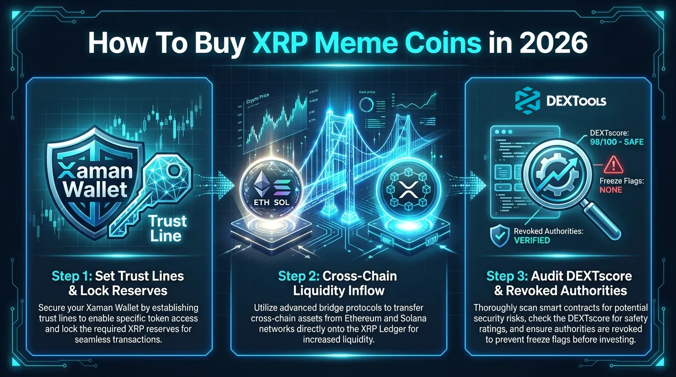 XRP meme coins trading guide for 2026, showcasing the evolving XRPL market dynamics and investment strategies.