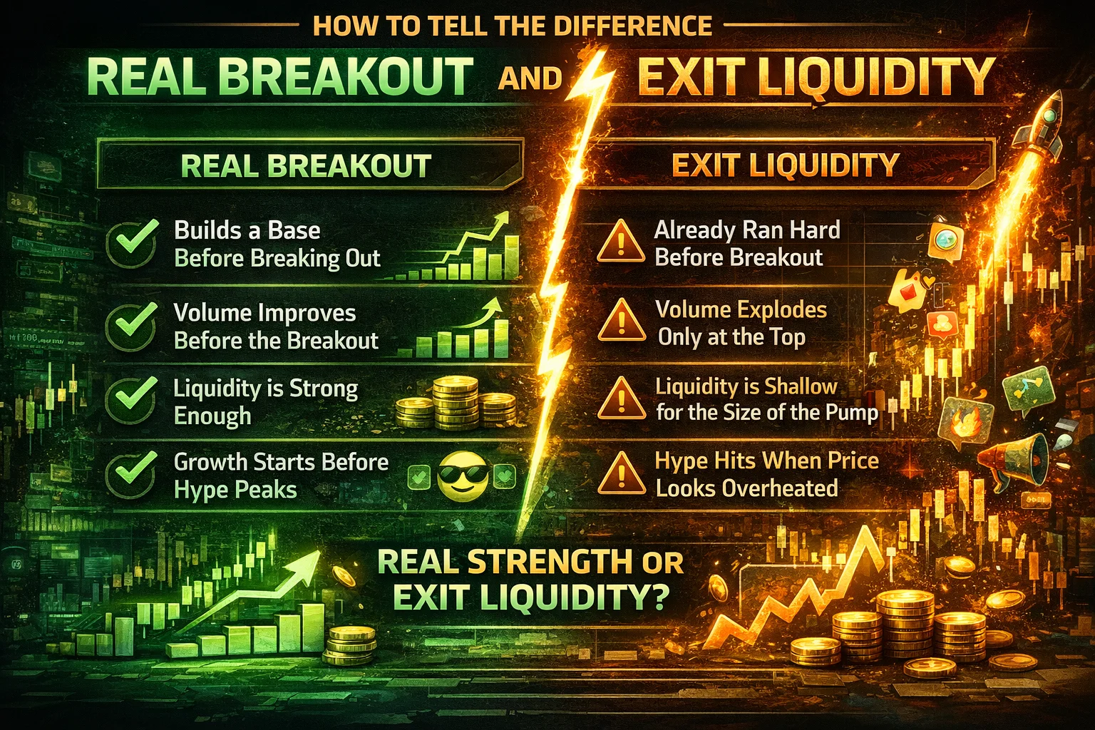 Crypto trading chart illustrating breakout patterns and exit liquidity risks for investors.