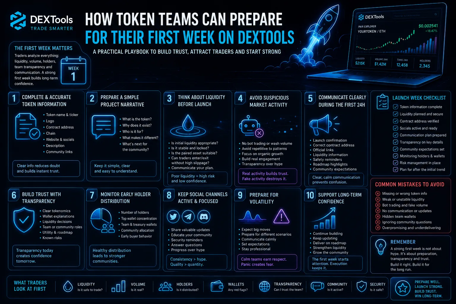 How Token Teams Can Prepare for Their First Week on DEXTools