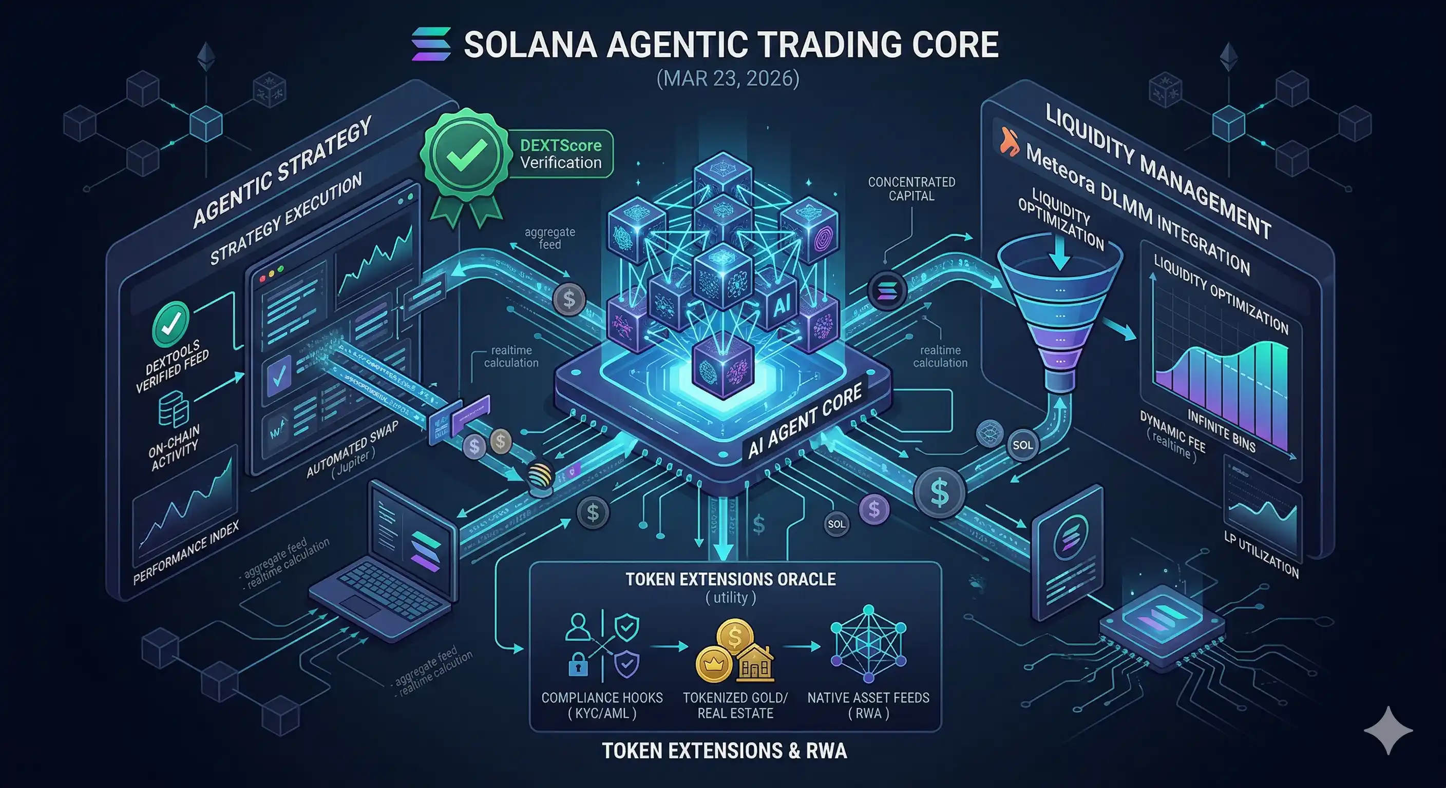 Solana AI agents revolutionizing trading in the emerging Agentic Economy on DEXTools platform.