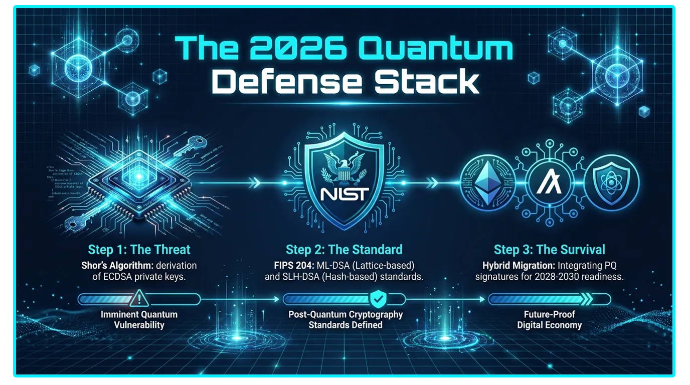 Post-quantum blockchain technology emerging as a solution to secure cryptocurrencies against quantum computing threats.