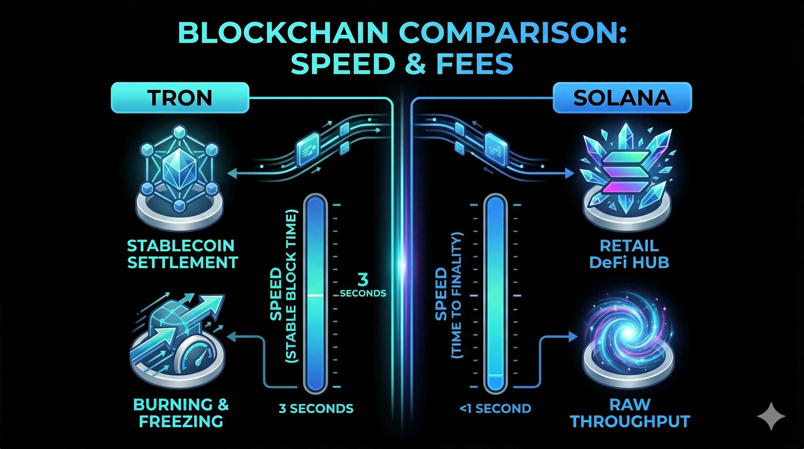 TRON vs Solana: Speed, Fees and Use Cases Compared (2026)