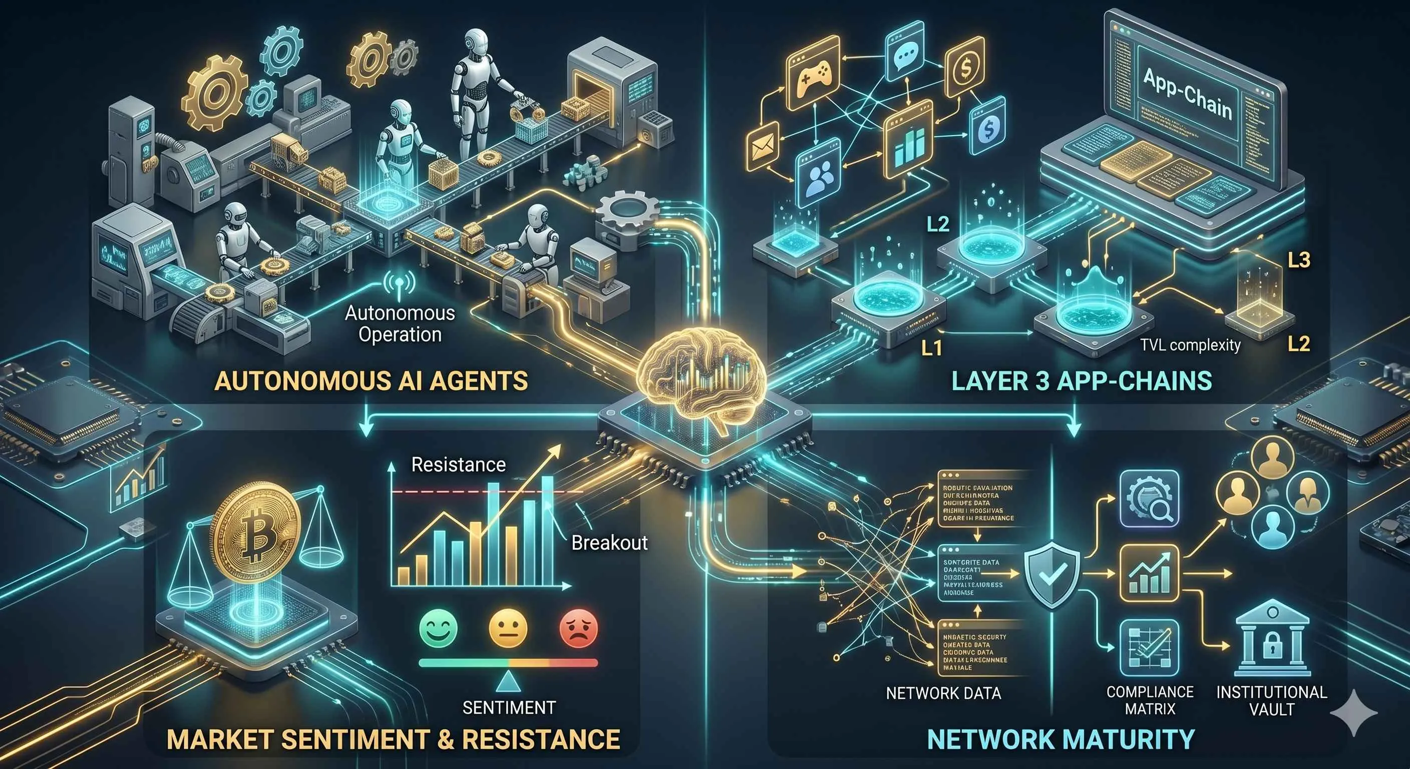 AI agents and Layer 3 technology transform crypto markets in 2026, with Bitcoin stabilizing around $76,000 to $79,000.