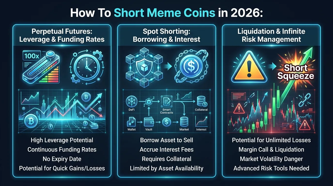 Trader analyzing meme coin trends on a digital chart, highlighting strategies for shorting in a volatile market.
