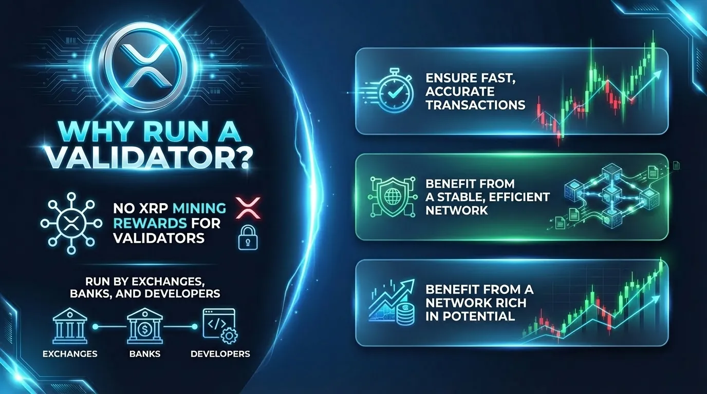 Infographic explaining the misconceptions about XRP mining and the XRP Ledger's structure in cryptocurrency.