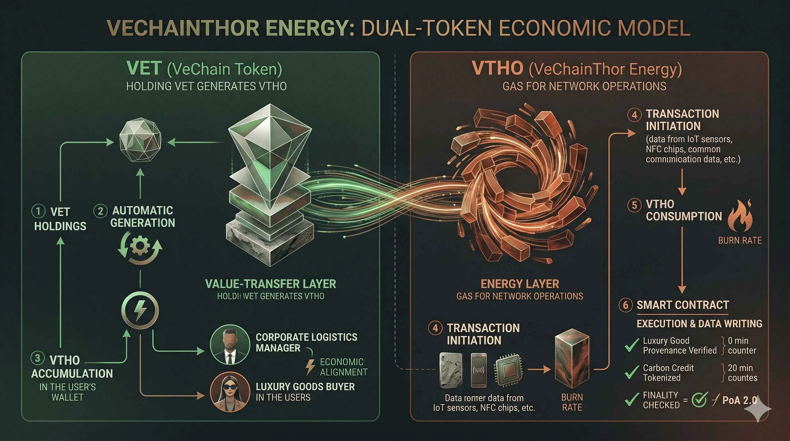 VeChain blockchain technology streamlining supply chain management and enhancing transparency in global trade.