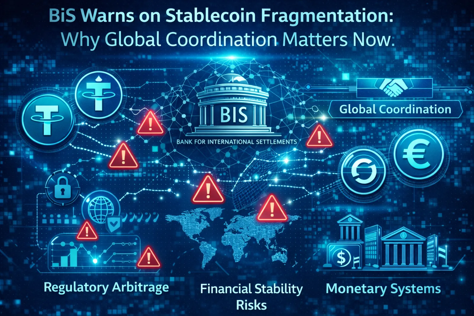 BIS warns about stablecoin fragmentation and the need for global coordination in financial regulation.