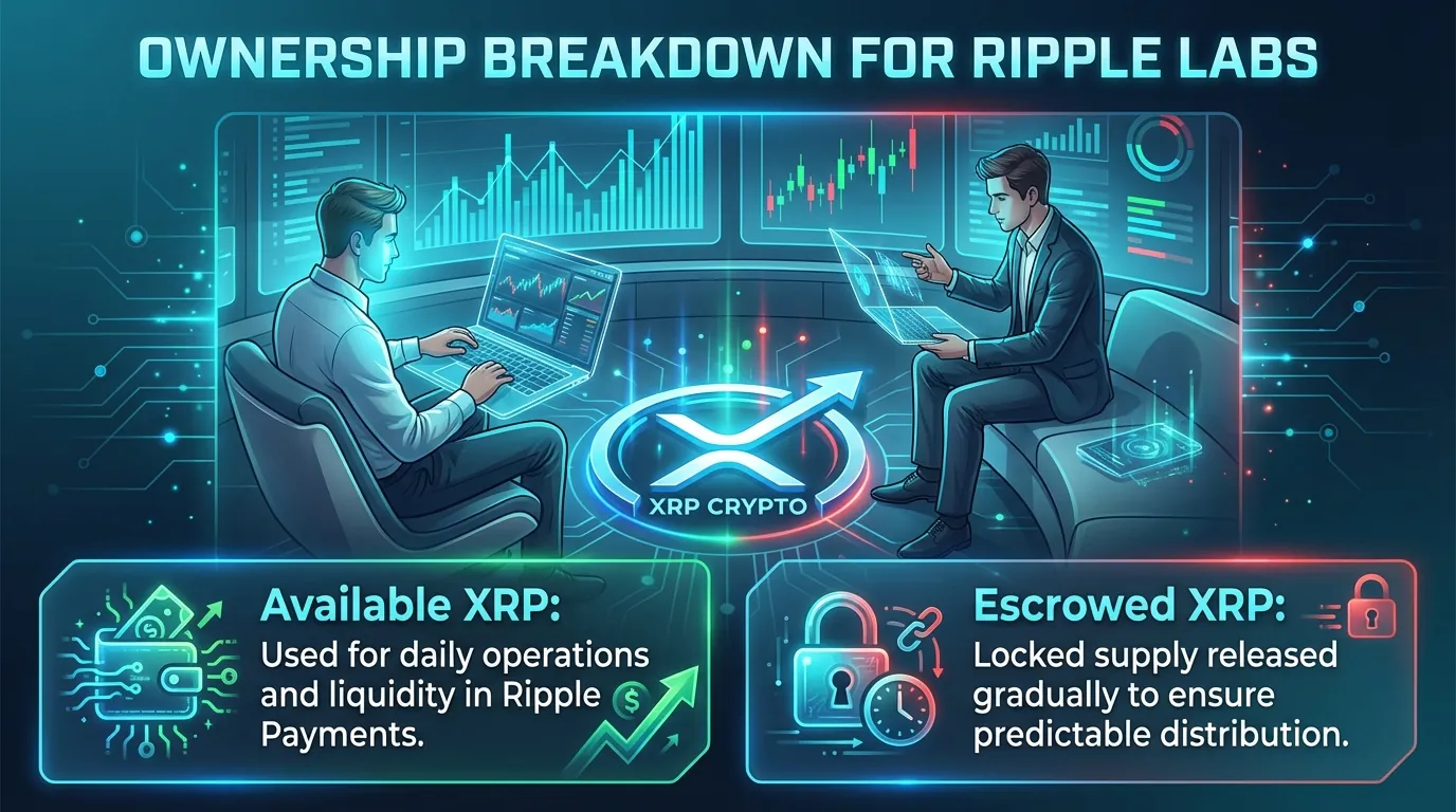 Ripple Labs headquarters with XRP logo, symbolizing ownership and institutional integration in the digital asset market.