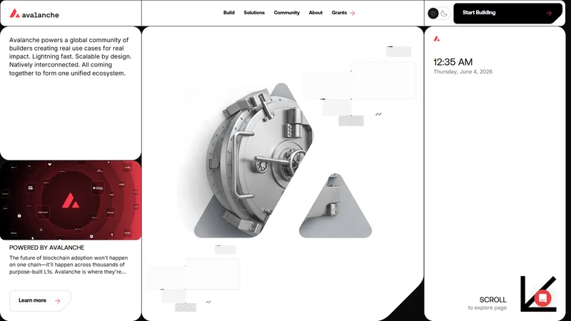 Avalanche network homepage and ecosystem