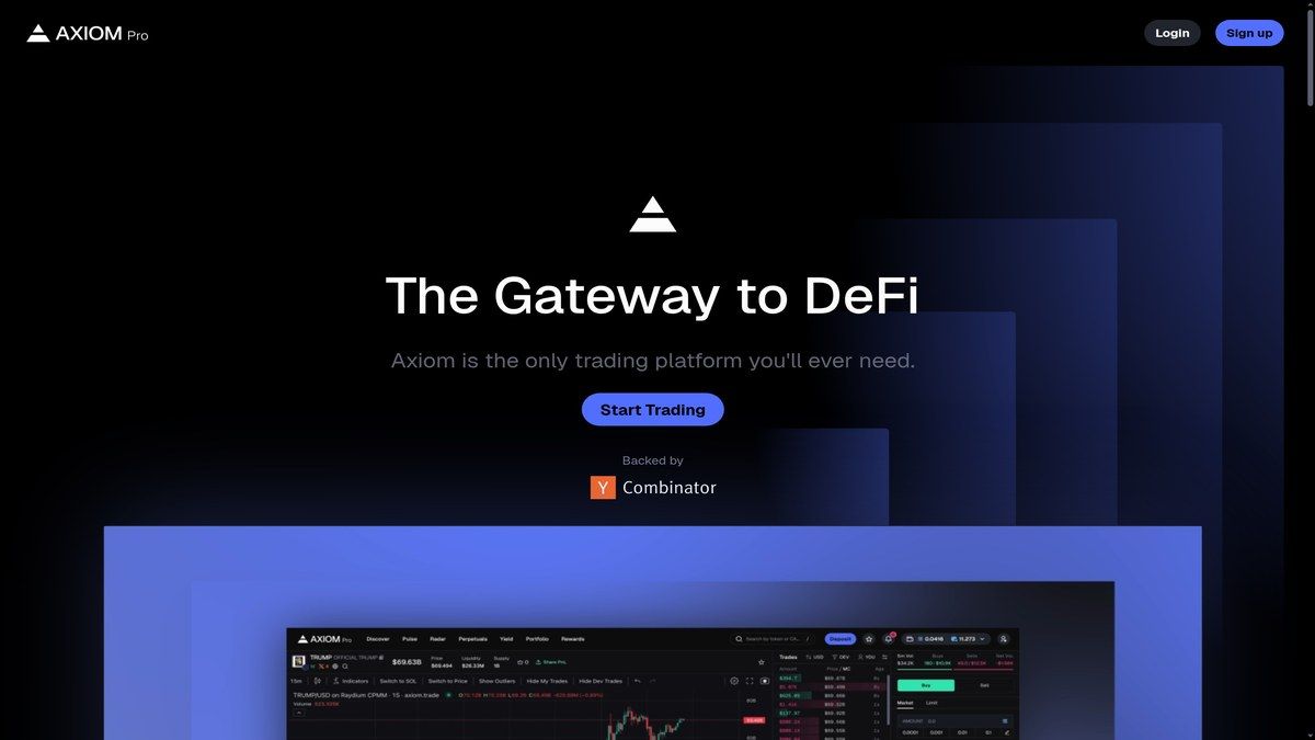 Axiom trading platform interface used by Solana traders