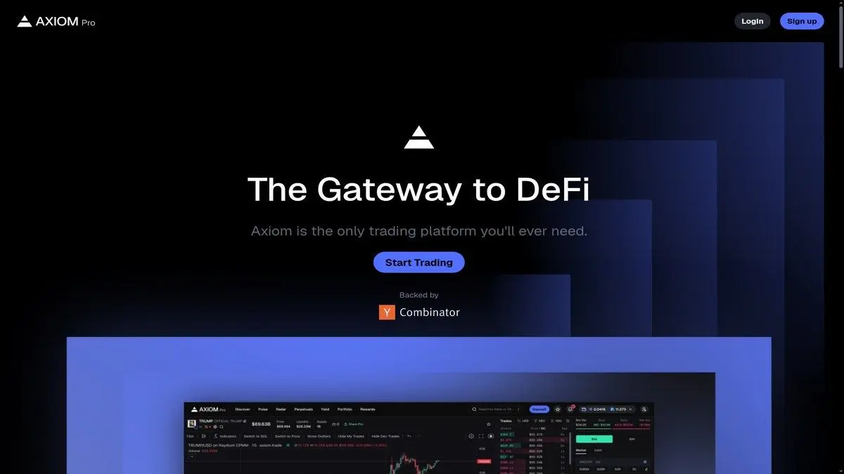 Axiom trading platform interface used by Solana traders