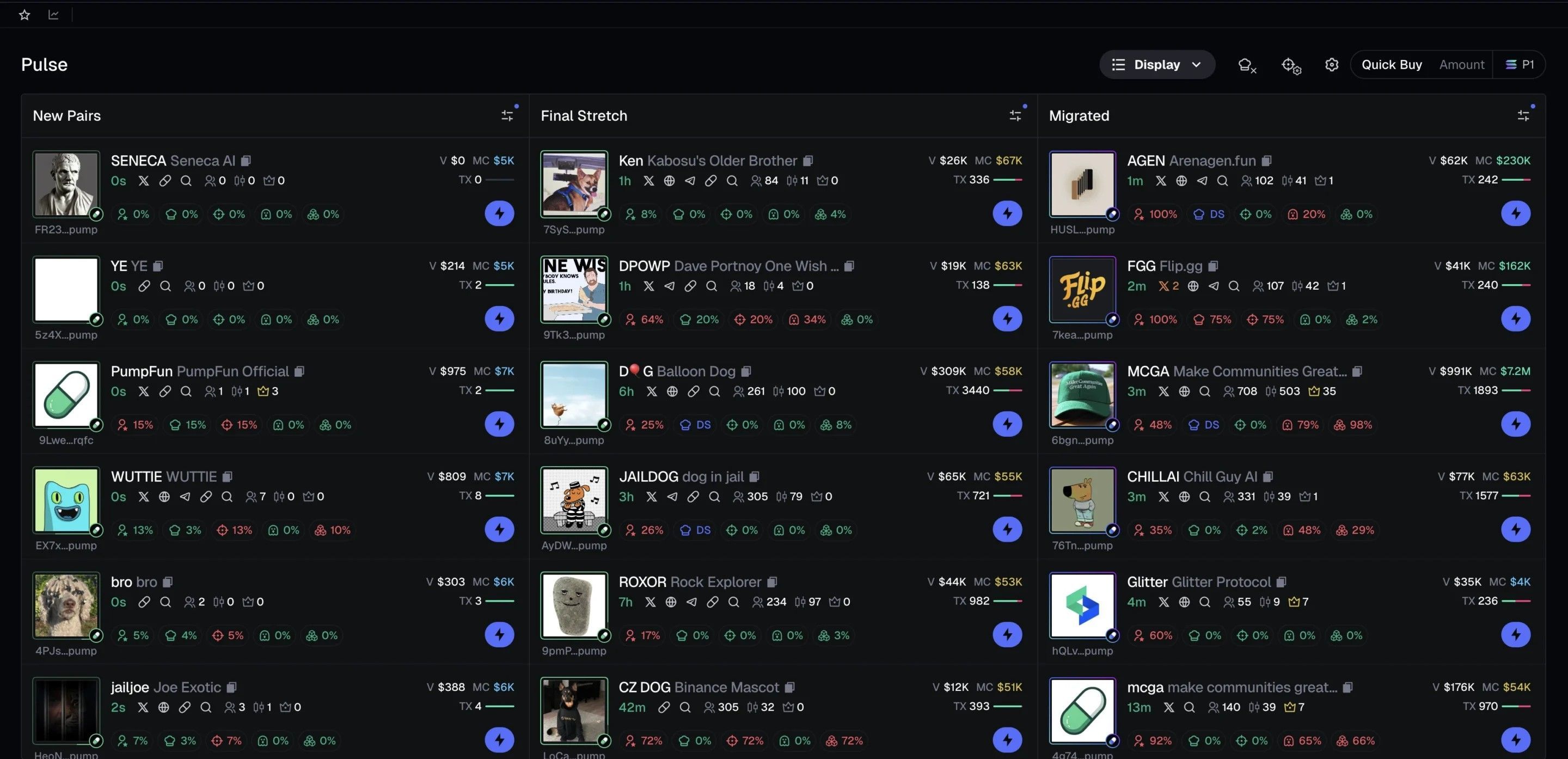 Axiom Solana trading bot homepage showing trading terminal interface
