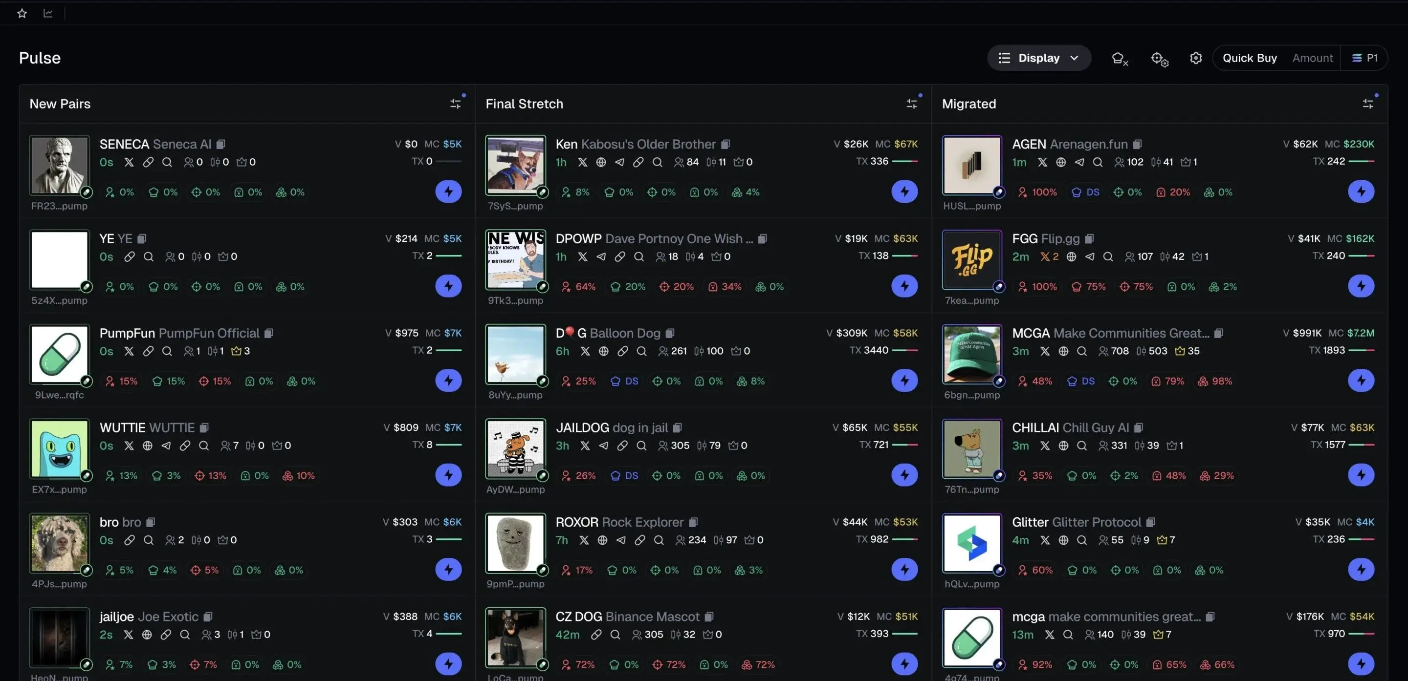 Axiom Solana trading bot homepage showing trading terminal interface