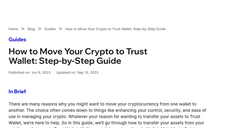 Trust Wallet guide showing the process of creating or finding the receiving address before a transfer