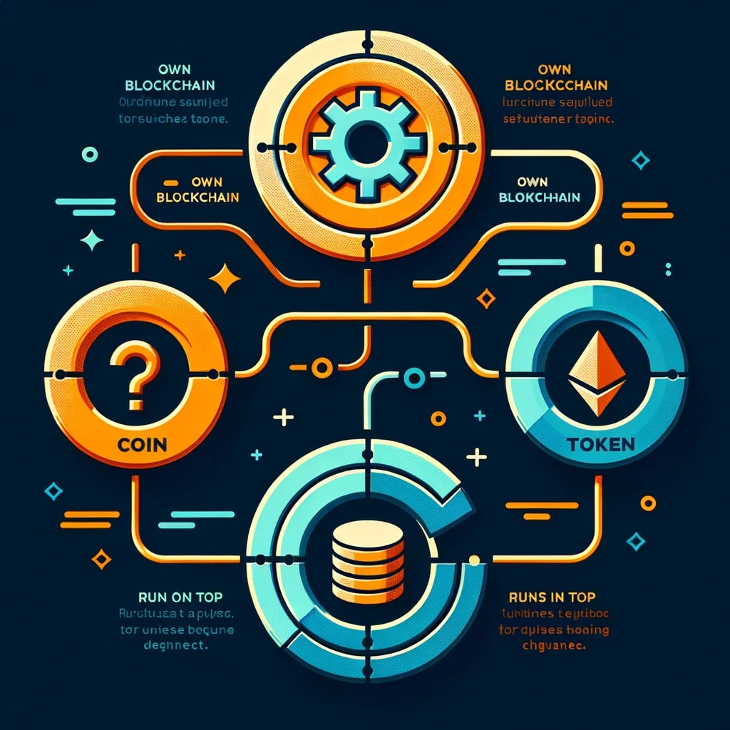 Block explorer screen showing the difference between a native coin transaction and an ERC-20 token contract address
