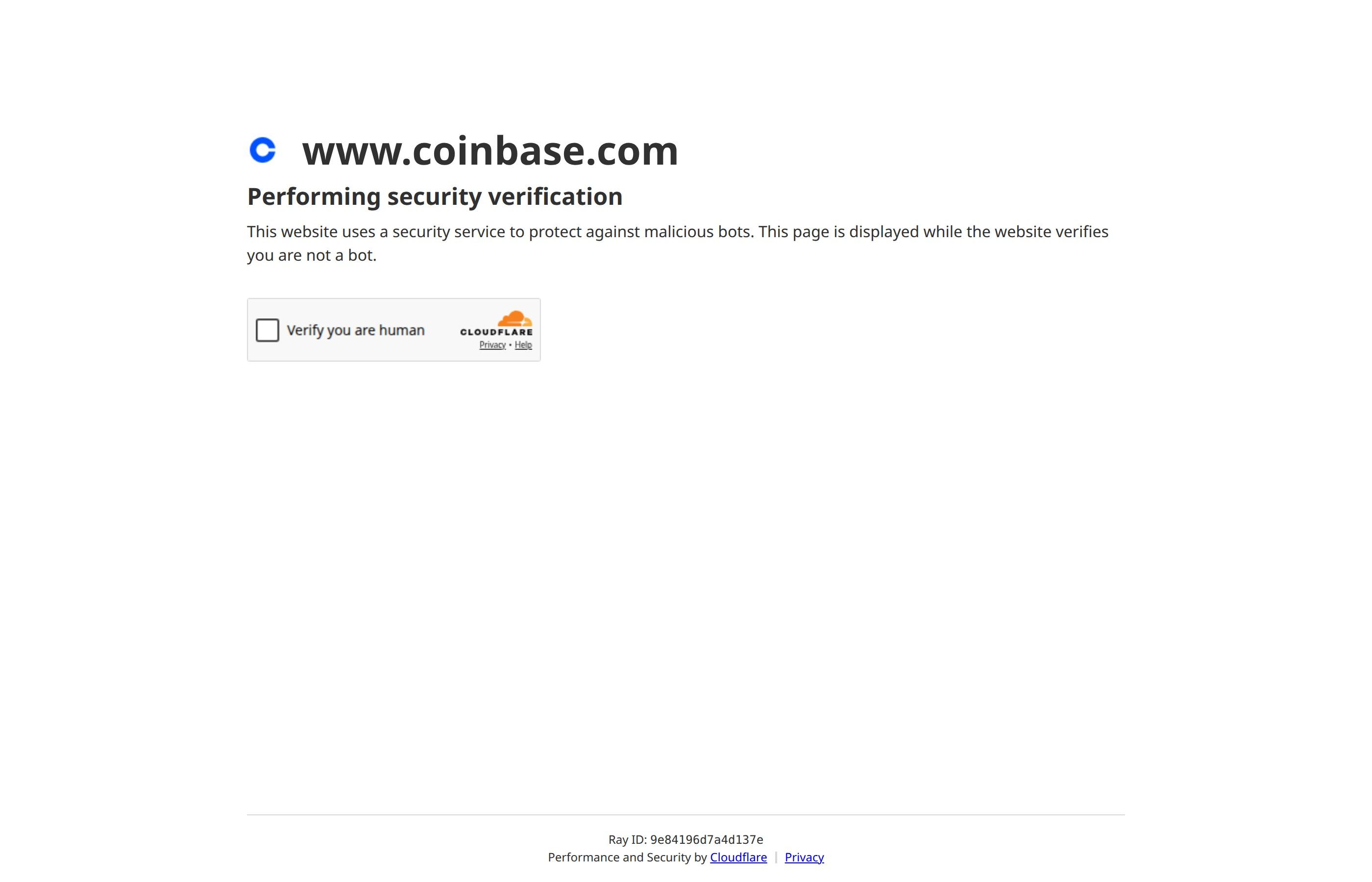Coinbase homepage showing the main exchange platform with buy, sell, and trade options