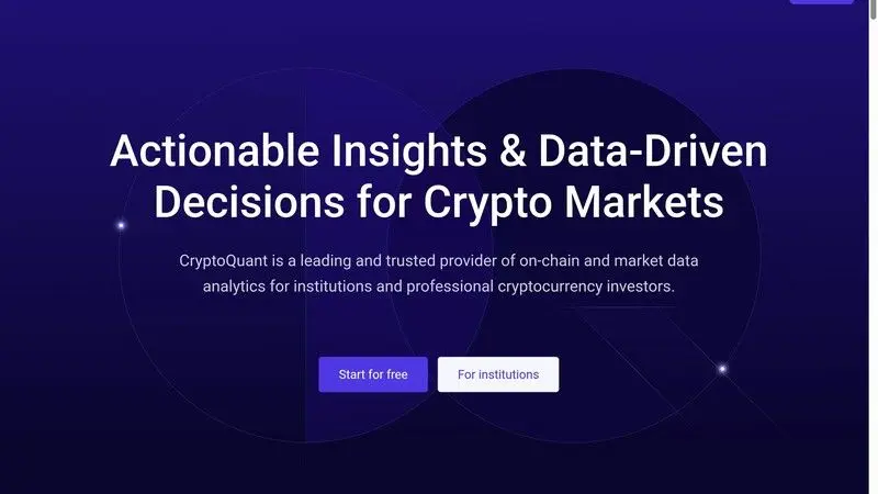 CryptoQuant screenshot for on-chain analytics comparison