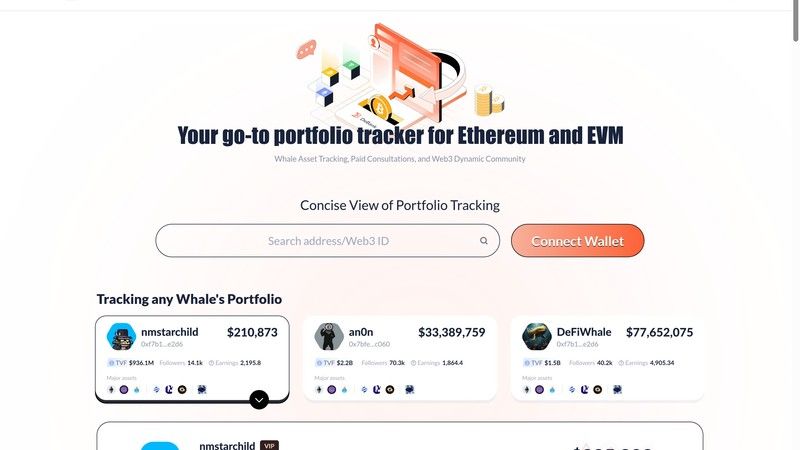 DeBank screenshot for wallet tracker comparison