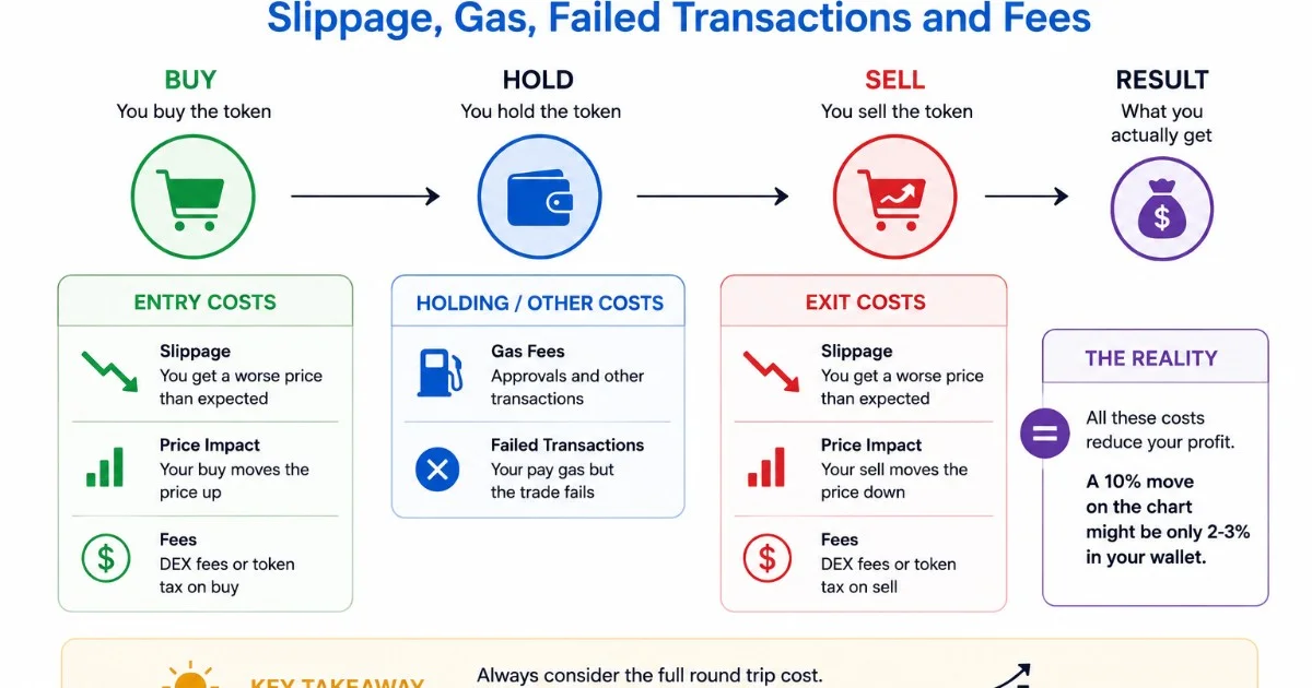 The Hidden Cost of a Round Trip Trade: Slippage, Gas, Failed Transactions and Fees