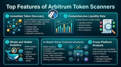 Infographic showcasing top token scanners for Arbitrum, highlighting features and benefits for Ethereum users in 2026.