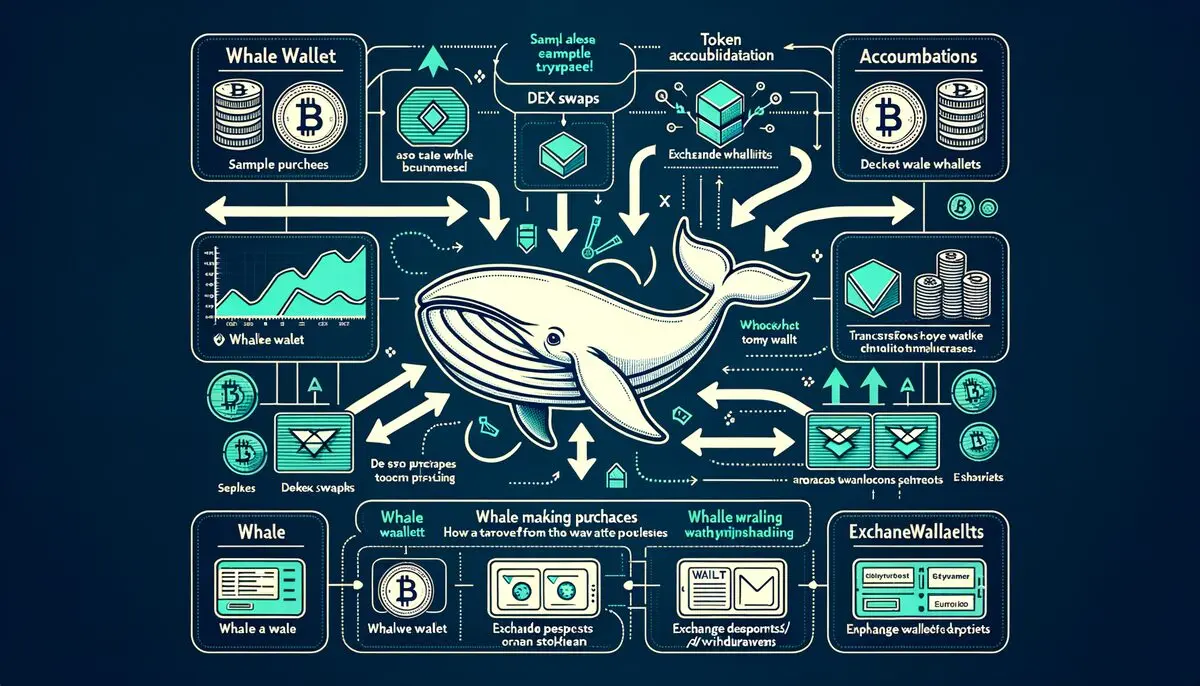 Whale wallet tracking: DEX swaps, token accumulation, exchange flows with buy/sell alert notifications