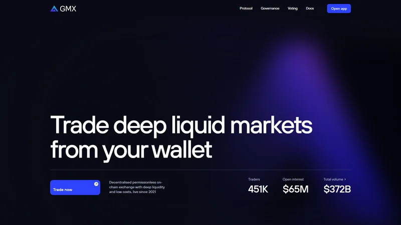 GMX perpetual trading interface