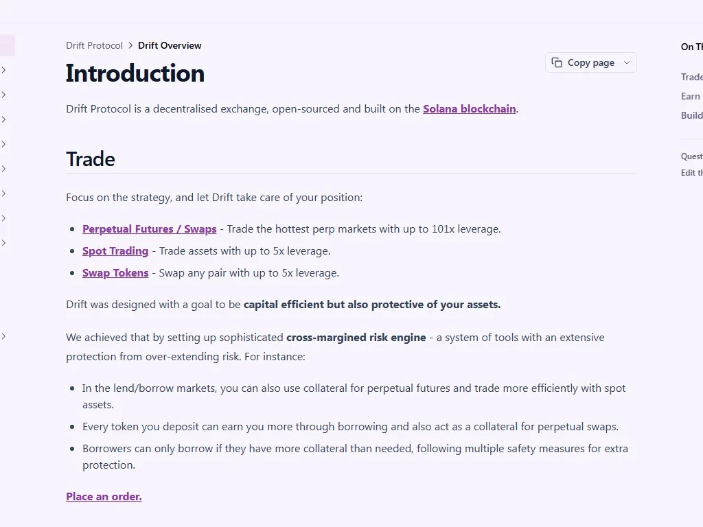 Drift Protocol margin and liquidation panel showing collateral health, leverage ratio, and liquidation price warnings