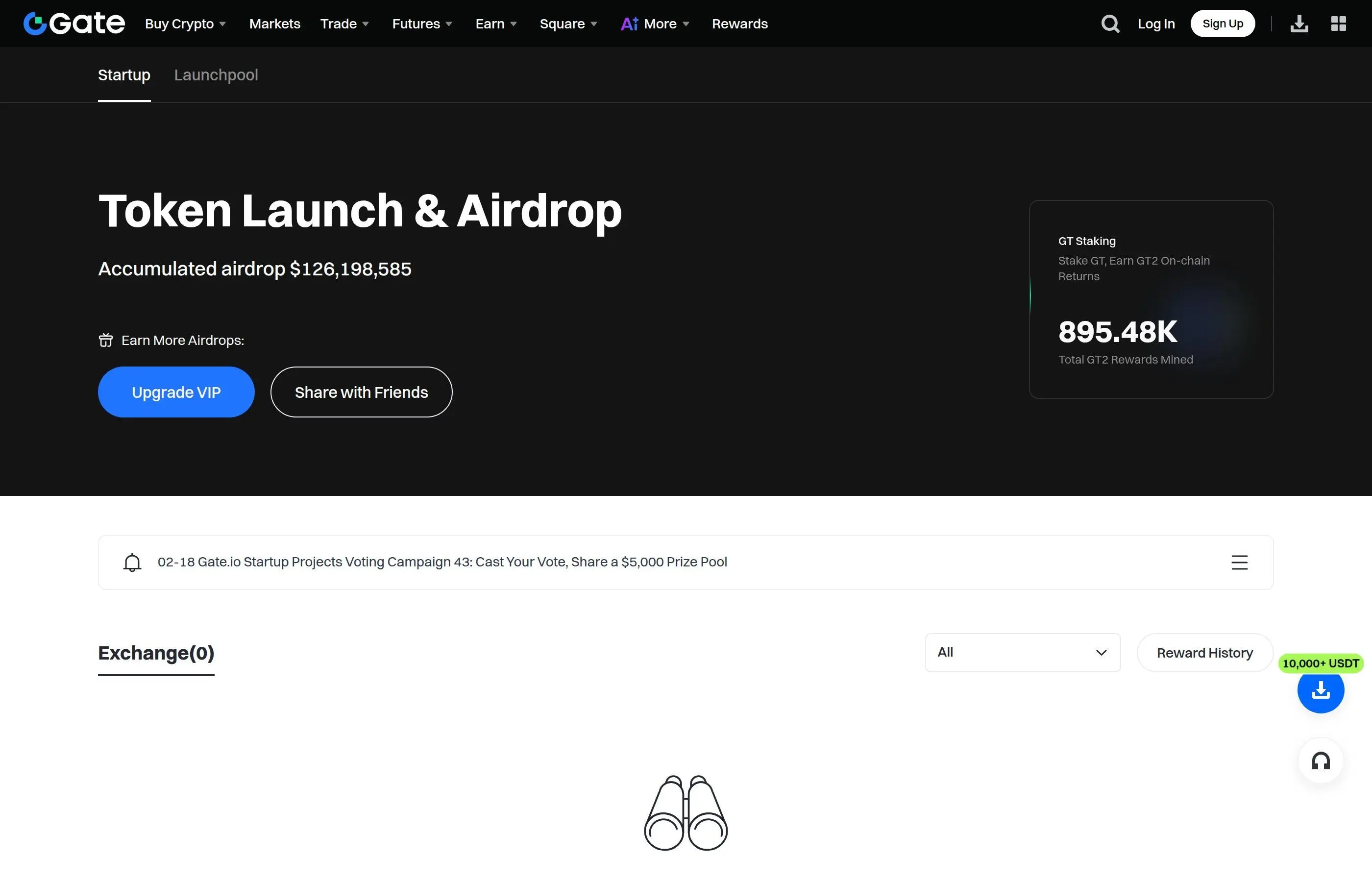 Gate.io Startup launchpad showing upcoming IEO token sales
