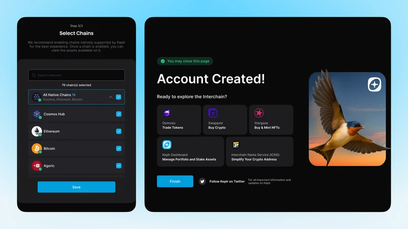 Keplr wallet homepage and interface showing the wallet environment before receiving a transfer
