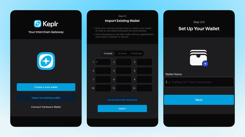 Real Keplr Wallet import and recovery screen from the official support documentation