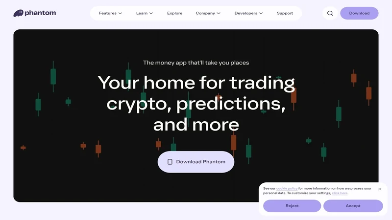 Phantom wallet home view showing the multi-chain wallet environment before a transfer arrives