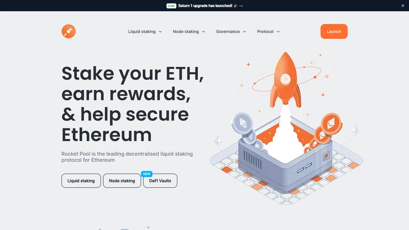 Rocket Pool staking interface and node overview