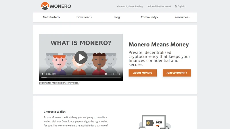 Monero project homepage