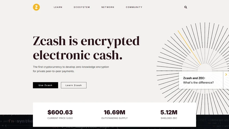 Zcash project homepage