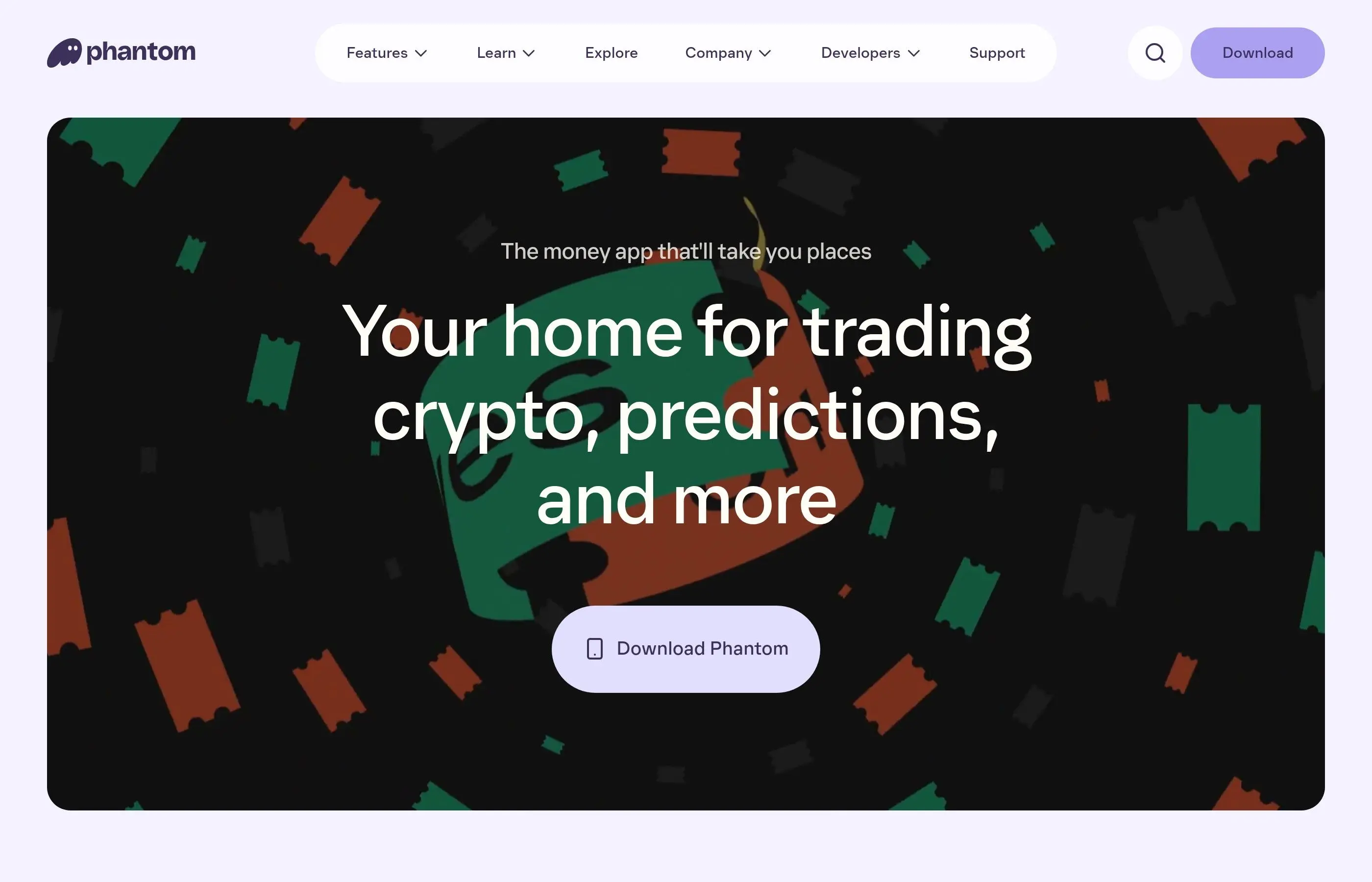 Phantom Wallet interface showing multi-chain support for Solana, Ethereum, Polygon, and Bitcoin in 2026