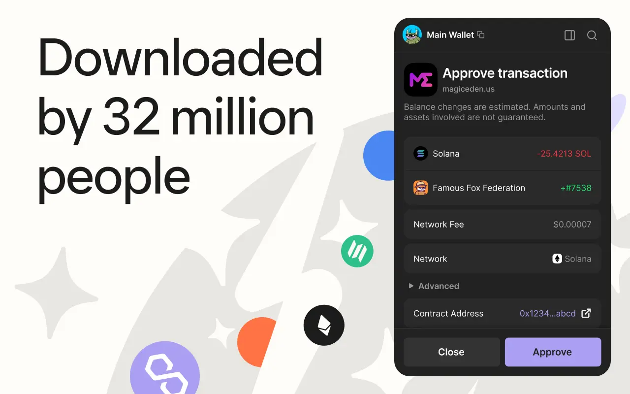 Phantom wallet transaction approval screen - buying an NFT on Magic Eden marketplace