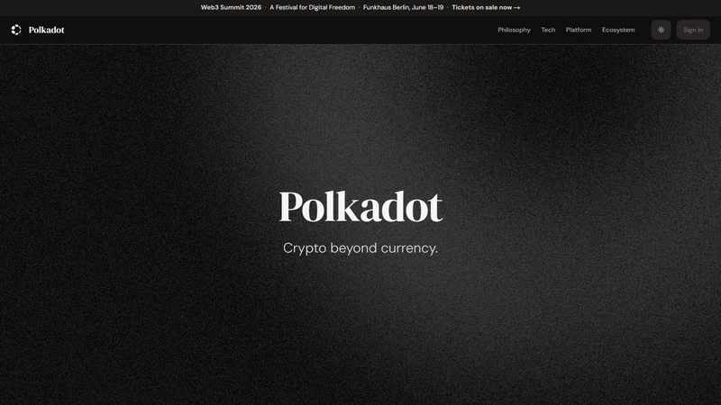 Polkadot network homepage and parachain ecosystem
