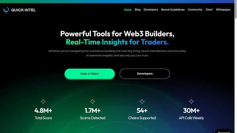 Quick Intel screenshot for rug pull checker article