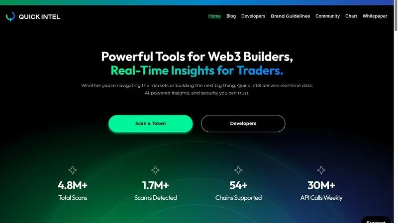 Quick Intel screenshot for rug pull checker article
